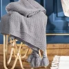 Strickdecke Magma LISETTE grau 130×170 cm