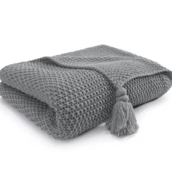 Strickdecke Magma LISETTE grau 130×170 cm