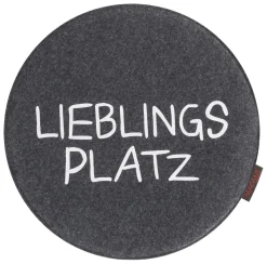 Stuhlkissen AVARO Magma “LIEBLINGSPLATZ” anthrazit ø 35 cm