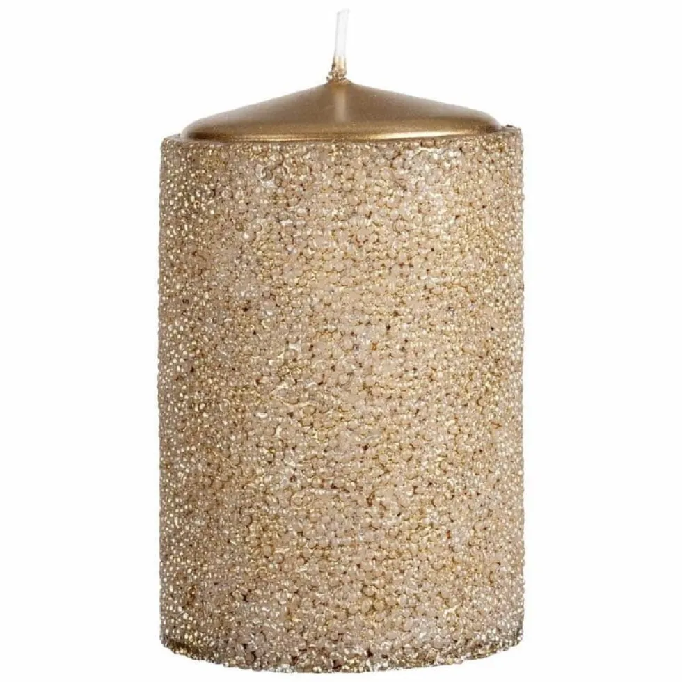 Stumpenkerze antikgold 4er Set Delia