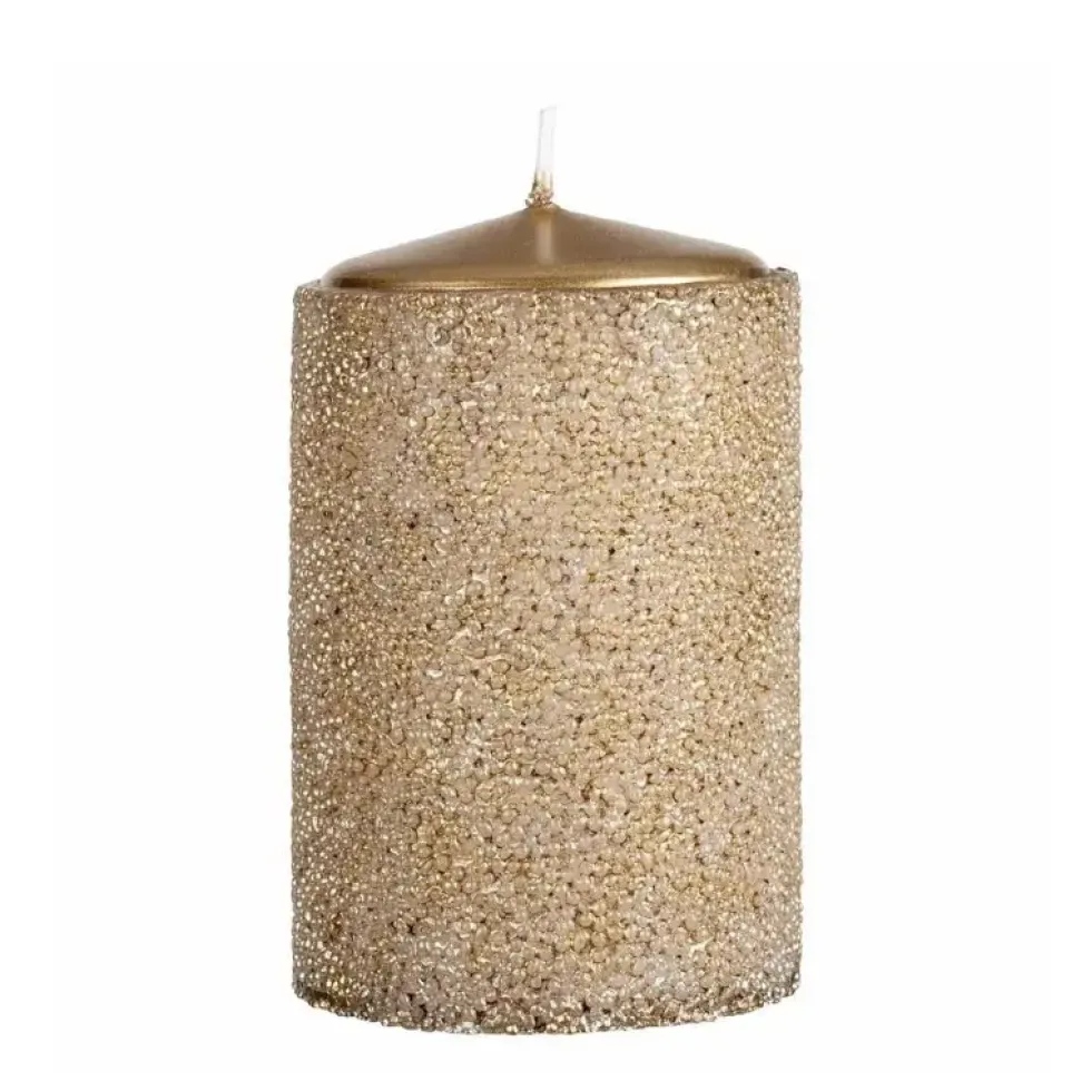 Stumpenkerze antikgold 4er Set Delia