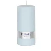 Stumpenkerze blau 4er Set Powder Kaheku eisblau 7×15 cm