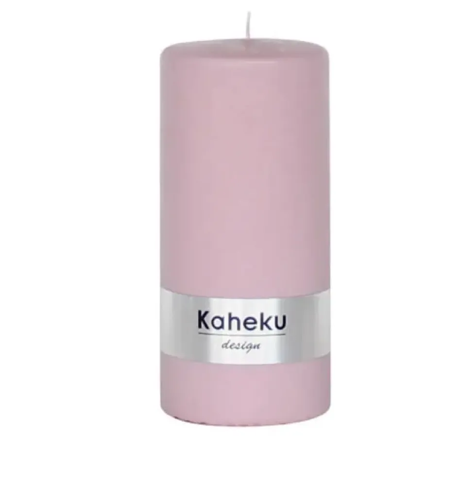Stumpenkerze 4er Set Powder Kaheku rosa 7×15 cm