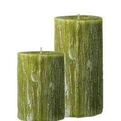 Stumpenkerze 4er Set Robin olive