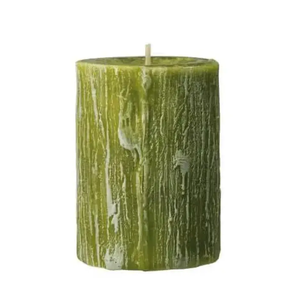 Stumpenkerze 4er Set Robin olive