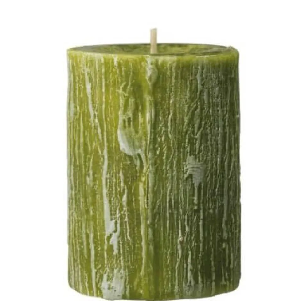Stumpenkerze 4er Set Robin olive