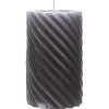 Stumpenkerze 4er-Set Rustic Twisted anthrazit 11×7 cm