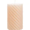 Stumpenkerze 4er Set Rustic Twisted sahara 11×7 cm