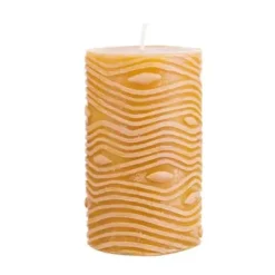 Stumpenkerze 4er-Set Rustic Twisted senf