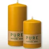 Stumpenkerze gelb 4er Set Pure Naturwachs
