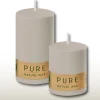 Stumpenkerze grau 4er Set Pure Naturwachs