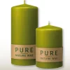 Stumpenkerze grün 4er Set Pure Naturwachs
