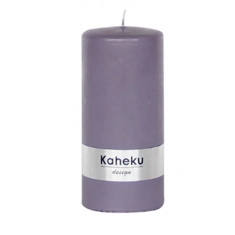 Stumpenkerze lila 3er Set Powder Kaheku mauve 7×15 cm