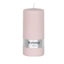 Stumpenkerze rosa 4er Set Powder Kaheku 7×15 cm