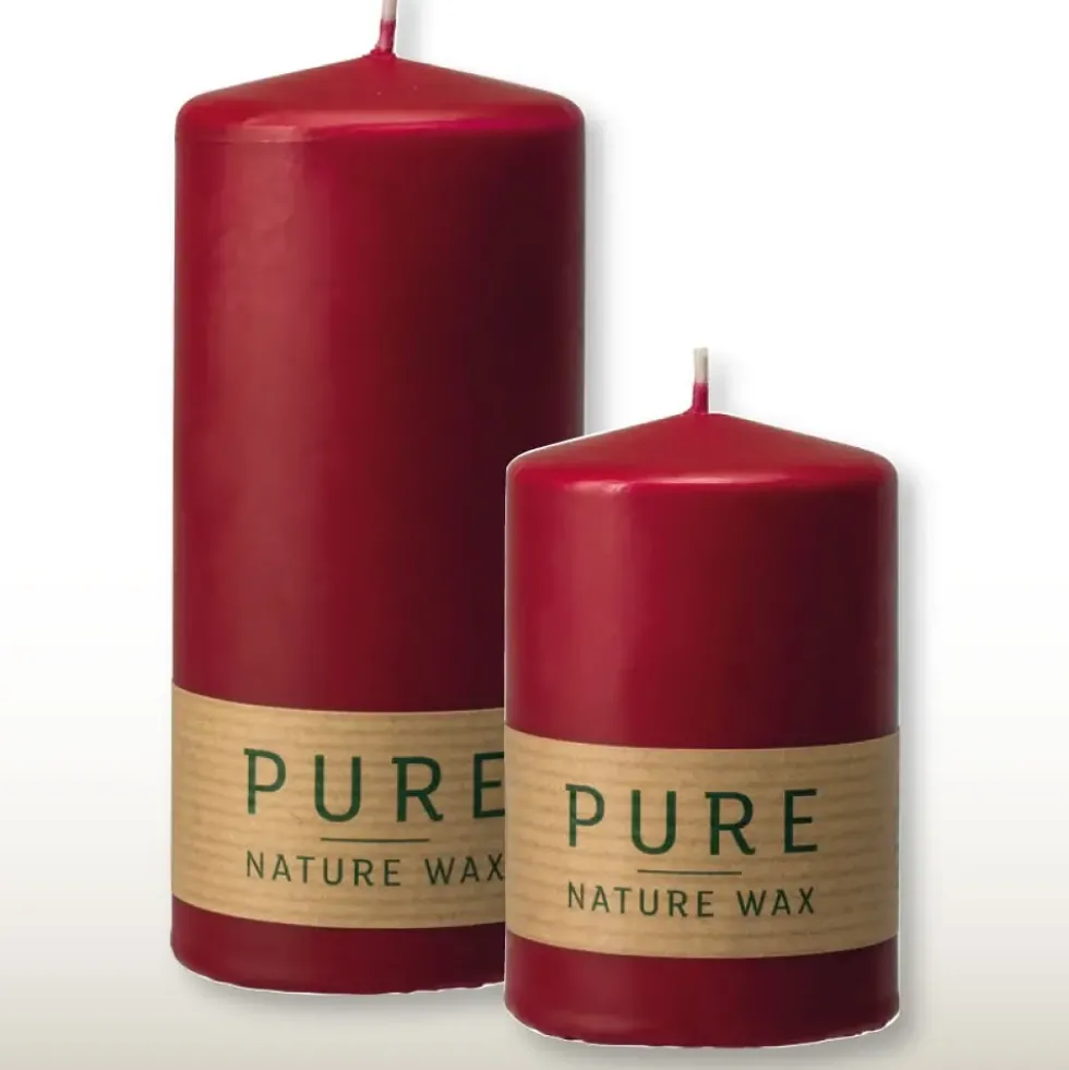 Stumpenkerze rot 4er Set Pure Naturwachs