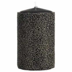 Stumpenkerze schwarz 4er Set Delia