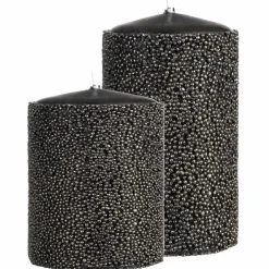 Stumpenkerze schwarz 4er Set Delia