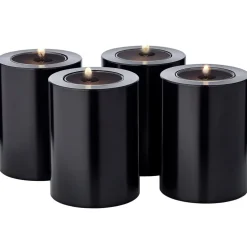 Stumpenkerze Teelichthalter schwarz Cornelius 4er Set Edzard