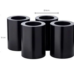 Stumpenkerze Teelichthalter schwarz Cornelius 4er Set Edzard
