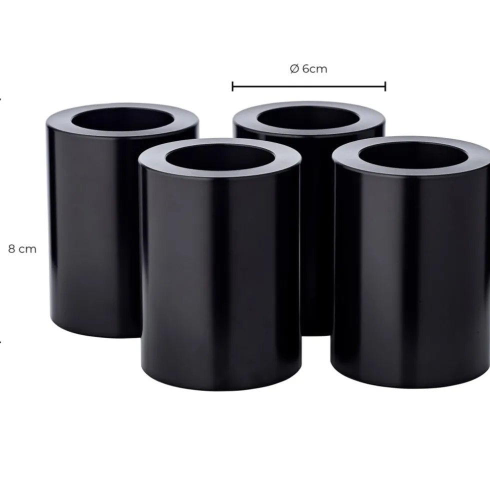 Stumpenkerze Teelichthalter schwarz Cornelius 4er Set Edzard