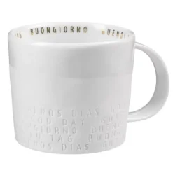 Tasse mit Spruch BREAKFAST Porzellan Räder Design 250 ml