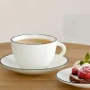 Tasse mit Untertasse weiß Asa ligne noire