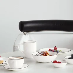 Tasse mit Untertasse weiß Asa ligne noire