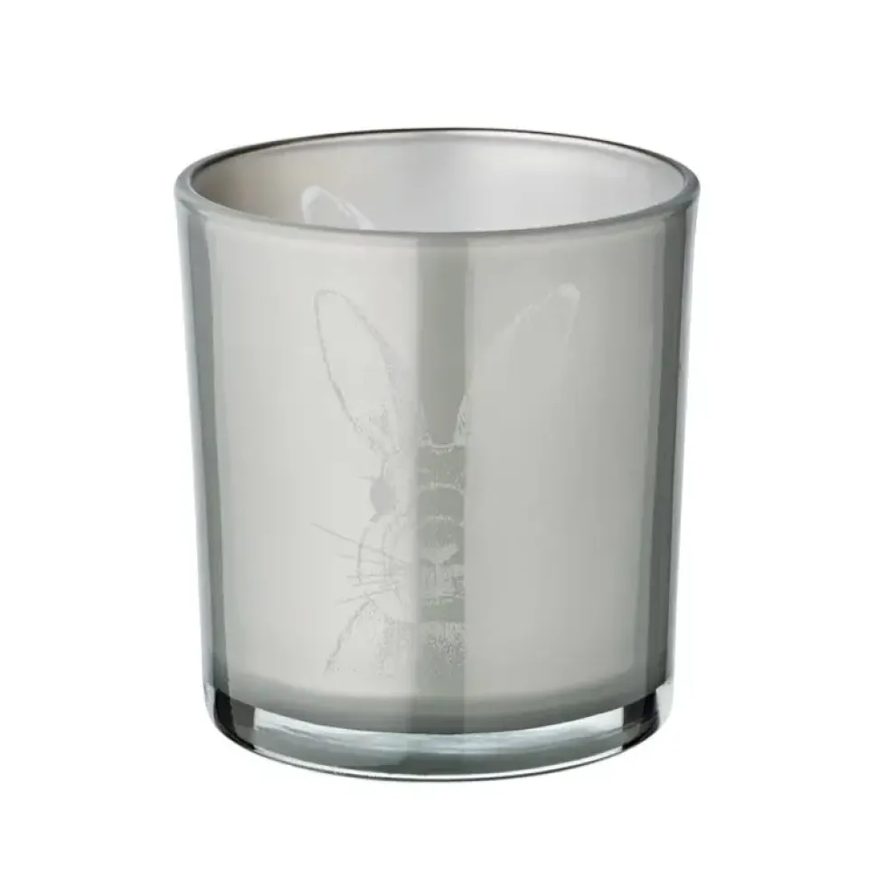 Teelichthalter Edzard Ostern Hase grau gold 2er Set