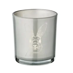 Teelichthalter Edzard Ostern Hase grau gold 2er Set