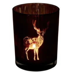 Teelichthalter Glas Hirsch Dian Edzard braun