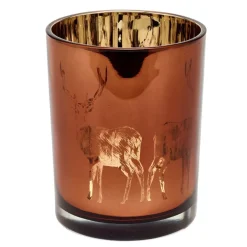 Teelichthalter Glas Hirsch Dian Edzard braun