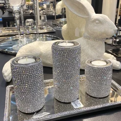 Teelichthalter mit Strass Lias Kaheku Höhe 9 cm