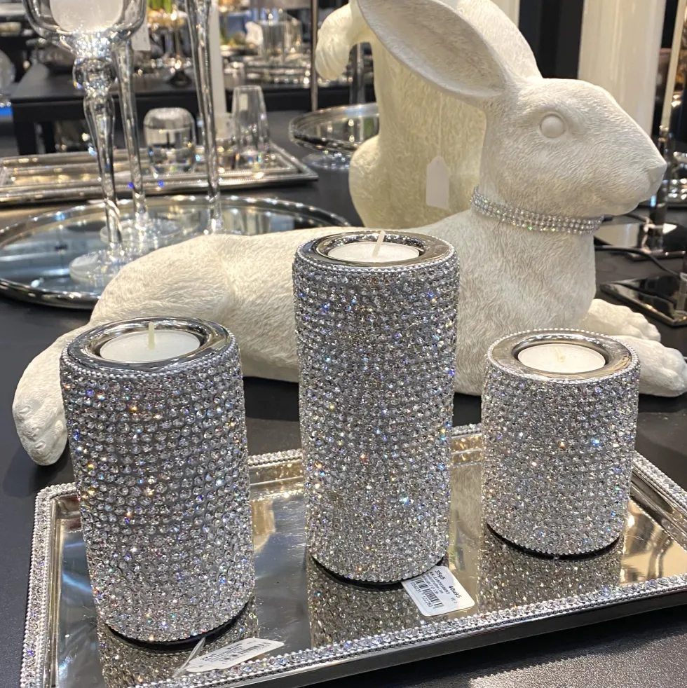 Teelichthalter mit Strass Lias Kaheku Höhe 9 cm