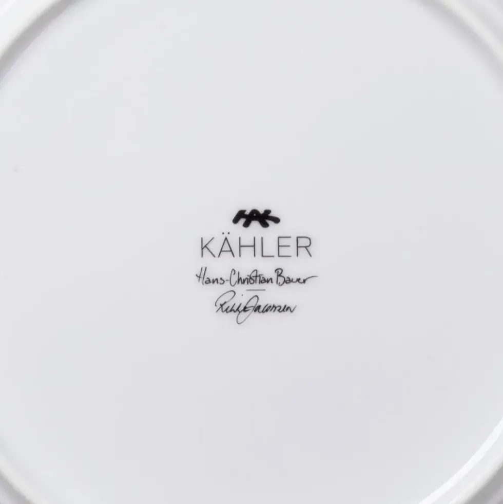 Teller HAMMERSHOI Kähler weiß mit Deko D 19 cm