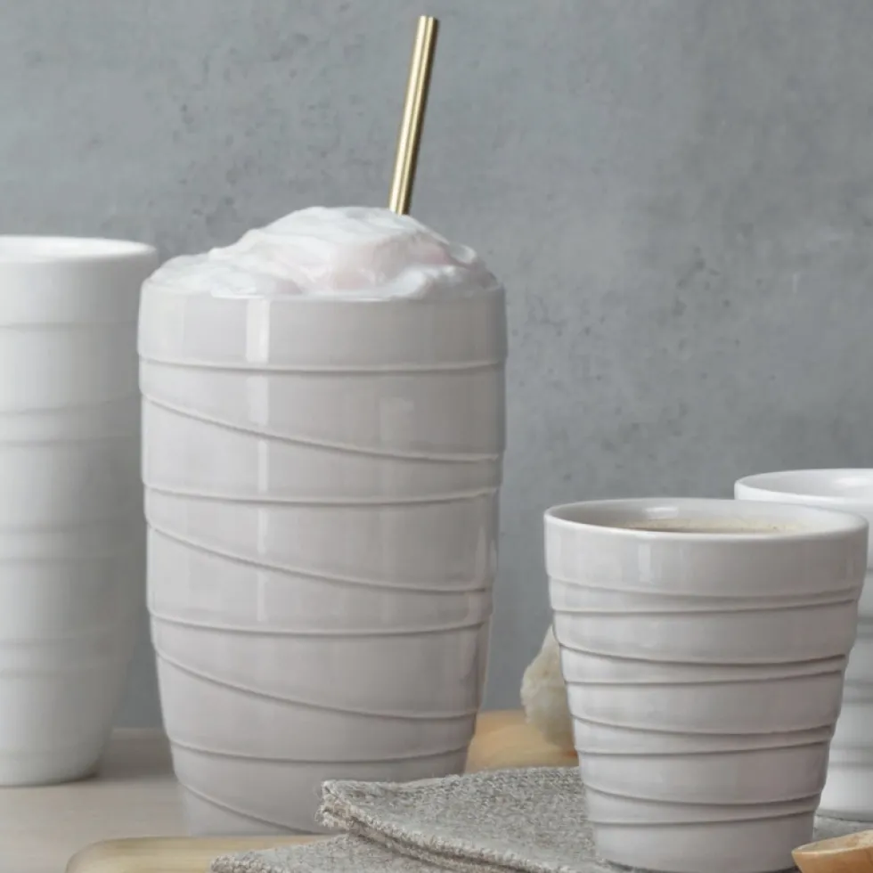 Thermobecher Porzellan Twisted ASA grau
