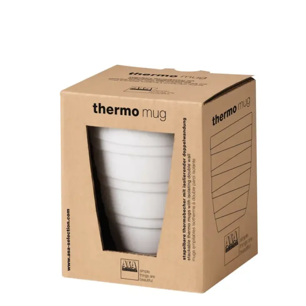Thermobecher Porzellan Twisted ASA weiß 200 ml