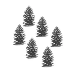 Tischdeko Weihnachten 6er Set Zapfen Zavo Holz Höhe 10 cm silber