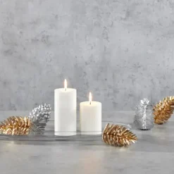 Tischdeko Weihnachten 6er Set Zapfen Zavo Holz Höhe 10 cm silber