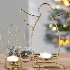 Tischdeko Weihnachten Teelichthalter Engel 2er Set Casablanca