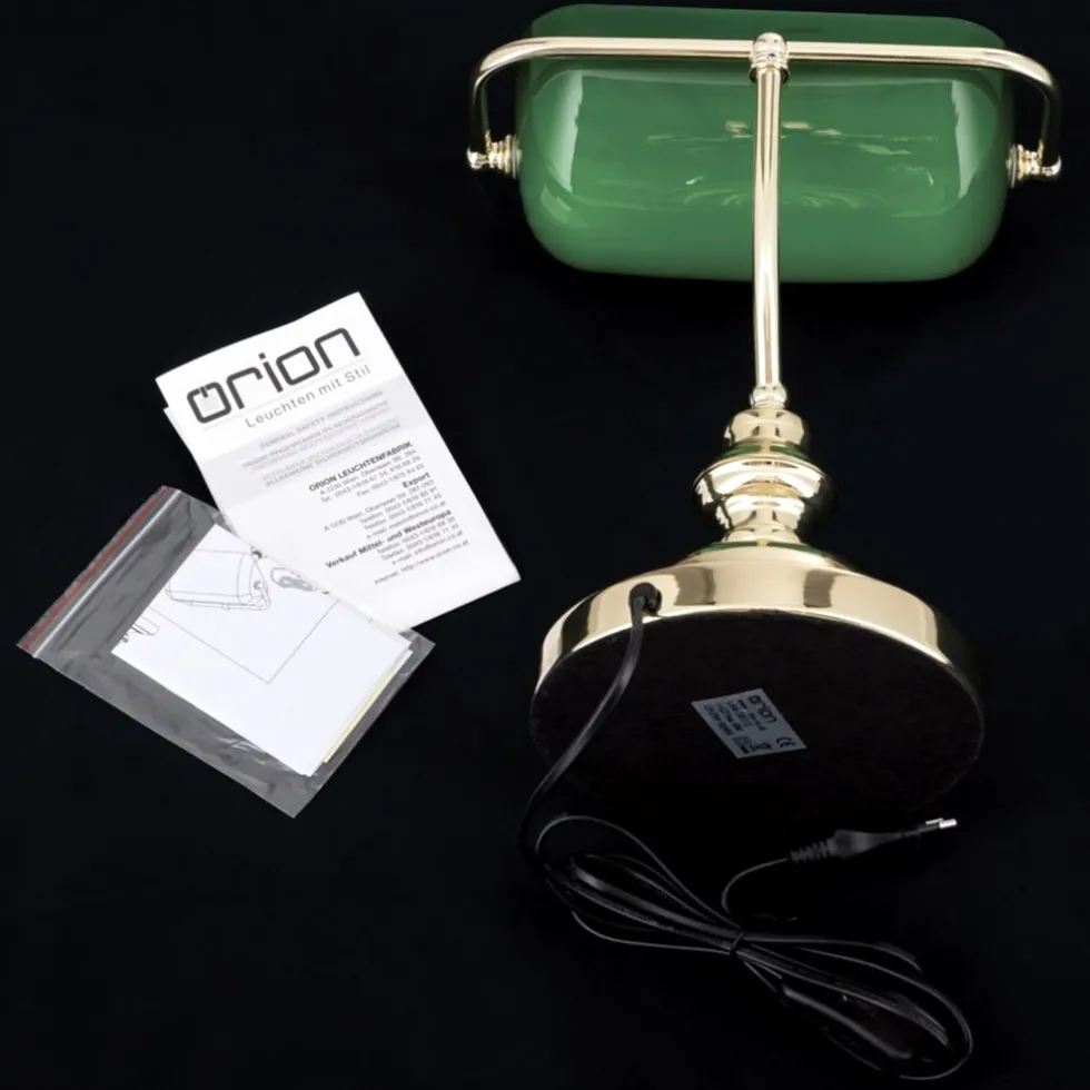 Tischlampe Bankerlampe grün Höhe 36 cm