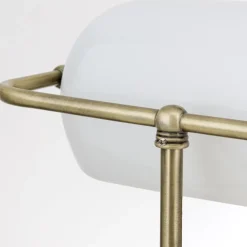 Tischlampe Bankerlampe weiß Höhe 36 cm