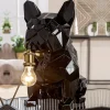 Tischlampe Bulldogge schwarz Höhe 46 cm