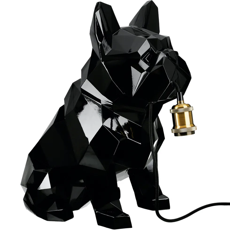 Tischlampe Bulldogge schwarz Höhe 46 cm