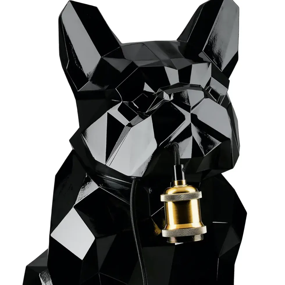 Tischlampe Bulldogge schwarz Höhe 46 cm