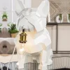 Tischlampe Bulldogge weiß Höhe 46 cm