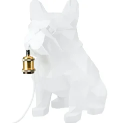 Tischlampe Bulldogge weiß Höhe 46 cm