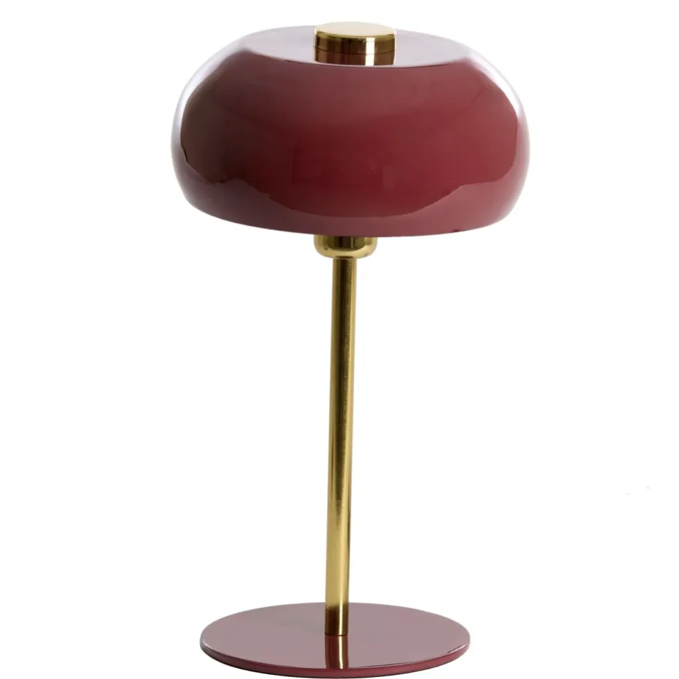 Tischlampe burgund gold SURIN Höhe 40 cm