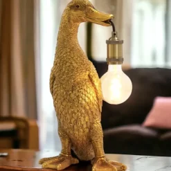Tischlampe Ente DONNY gold Höhe 48 cm