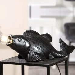 Tischlampe Fisch KOI schwarz L 51 cm