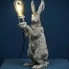 Tischlampe Hase Meister Lampe silber Werner Voß Höhe 48 cm